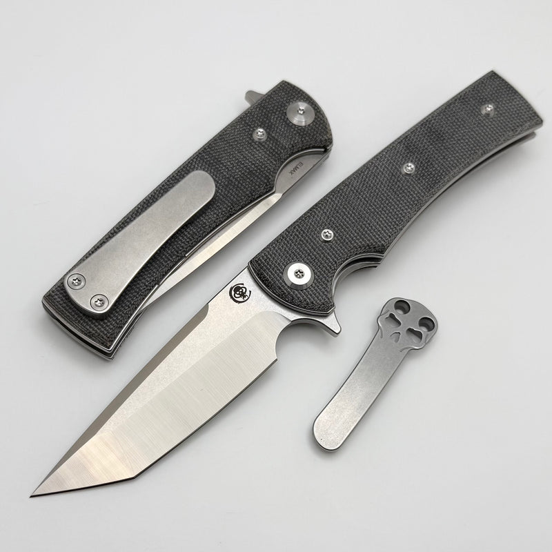 Chaves Knives Liberation Street Flipper w/ Black Micarta & Tanto Elmax - Blue Label