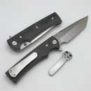Chaves Knives Liberation Street Flipper w/ Black Micarta & Tanto Elmax - Blue Label