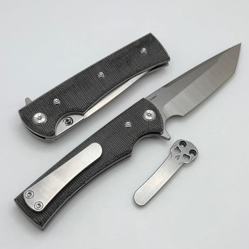Chaves Knives Liberation Street Flipper w/ Black Micarta & Tanto Elmax - Blue Label