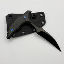 Microtech & Bastinelli Bee Marfione Select DLC w/ Carbon Fiber Handles & Blue Hardware 218-1DLCMS1