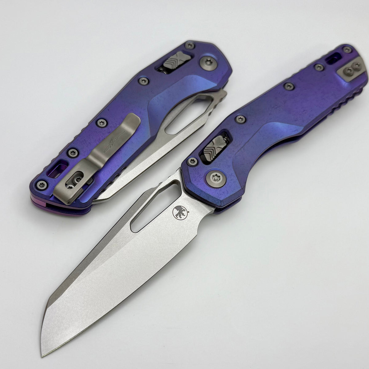 Microtech Marfione Select MSI RAM LOK Purple Haze Titanium Handles w/