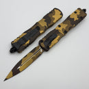 Microtech Dirac Delta Gold Camo D/E Signature Series 227-1GCS-Z4