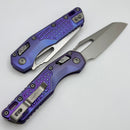 Microtech Marfione Select MSI RAM LOK Purple Haze Frag Titanium Handles w/ Purple Accents & Stonewash M390MK 210-10FRMS5