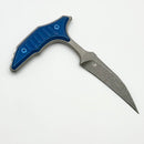 Microtech & Bastinelli Bee Marfione Select w/ Antique Blue Titanium Handles & Blue Hardware 218-10APMS3