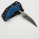 Microtech & Bastinelli Bee Marfione Select w/ Antique Blue Titanium Handles & Blue Hardware 218-10APMS3