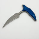 Microtech & Bastinelli Bee Marfione Select w/ Antique Blue Titanium Handles & Blue Hardware Full Serrated 218-12APMS3
