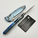 Marfione Select Microtech Socom Delta Ram-Lok w/ Ice Blue Titanium Handles & Blue Accents w/ Spear Point Stonewash M390MK 159RL-10SMS7