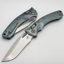 Microtech Marfione Select Amphibian RAM LOK Ice Blue Titanium Handles & Stonewash M390MK & Blue Accents 137RL-10MS6