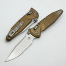 Microtech Socom Ram-Lok w/ Tan Aluminum Frag Handles & S/E Serrated Stonewash M390MK 160RL-11FRTA