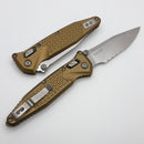 Microtech Socom Ram-Lok w/ Tan Aluminum Frag Handles & S/E Serrated Stonewash M390MK 160RL-11FRTA