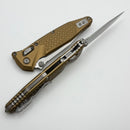 Microtech Socom Ram-Lok w/ Tan Aluminum Frag Handles & S/E Serrated Stonewash M390MK 160RL-11FRTA