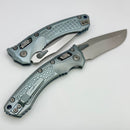 Microtech Marfione Select Amphibian RAM LOK Ice Blue Frag Titanium Handles & Stonewash M390MK & Blue Accents 137RL-10FRMS6
