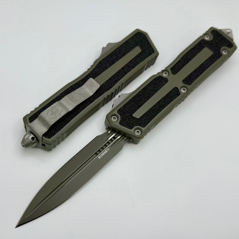 Microtech Scarab 2 Gen 3 D/E Cerakote Moss Green 1280-1MG-C21Z13