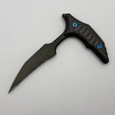 Microtech & Bastinelli Bee Marfione Select DLC Full Serrated w/ Carbon Fiber Handles & Blue Hardware 218-3DLCMS1
