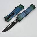 Microtech Knives Mini Hera Blue X-51 w/ Recurve M390MK Signature Series 1705M-1BLX51S