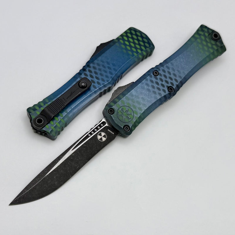 Microtech Knives Mini Hera Blue X-51 w/ Recurve M390MK Signature Series 1705M-1BLX51S