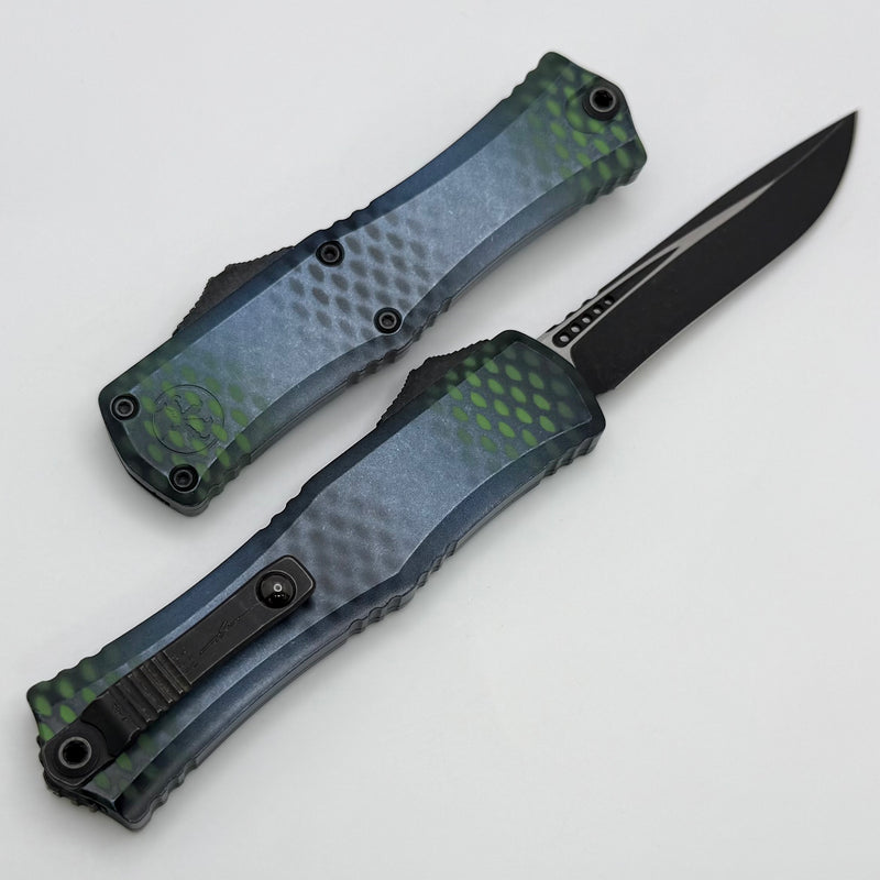 Microtech Knives Mini Hera Blue X-51 w/ Recurve M390MK Signature Series 1705M-1BLX51S
