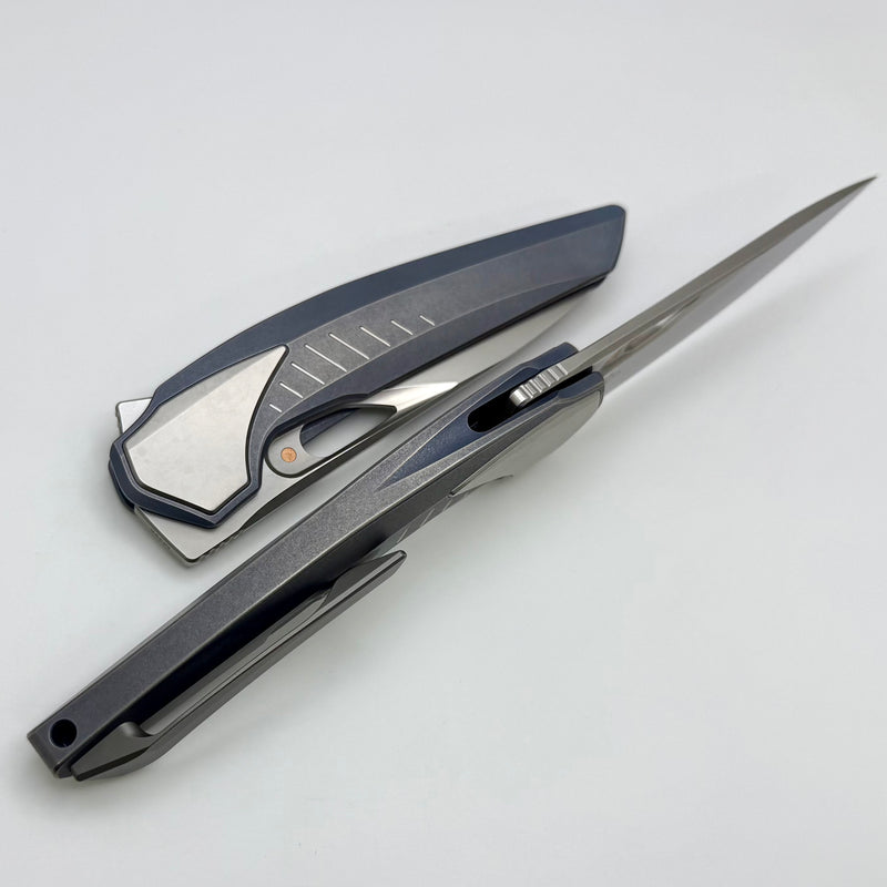 Poikilo Blade VK-Zame Shark S2 Blue Stonewash Titanium Integral Handle