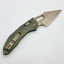 Pre-Owned Microtech Marfione Select Manual Stitch RAM LOK Antique Green Titanium Handles & Bronze Full Serrated M390MK 169RL-15MS1