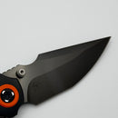 Pre-Owned Poikilo Blade Christensen Knifeworks Casque Titanium Handles w/ Teal Ti Inlays & Pearlescent Stonewash DLC M398