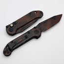 Microtech Knives LUDT Gen III Smooth Handle Black/Orange Camo Topographic Tanto 1136S-1TPBKORCS