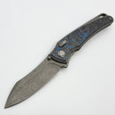 Hawk Designs Talon w/ TechnoCarbo Blue Overlay Tumbled Handles & Tumbled M390
