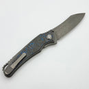 Hawk Designs Talon w/ TechnoCarbo Blue Overlay Tumbled Handles & Tumbled M390