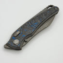 Hawk Designs Talon w/ TechnoCarbo Blue Overlay Tumbled Handles & Tumbled M390