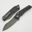 Hawk Designs Talon w/ TechnoCarbo Purple Overlay w/ Tumbled Handles & Tumbled M390