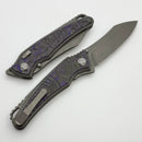 Hawk Designs Talon w/ TechnoCarbo Purple Overlay w/ Tumbled Handles & Tumbled M390