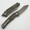 Hawk Designs Talon w/ Gold Camo Carbon Overlay w/ Tumbled Handles & Tumbled M390