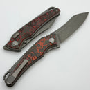 Hawk Designs Talon w/ Lava Flow Carbon Overlay w/ Tumbled Handles & Tumbled M390