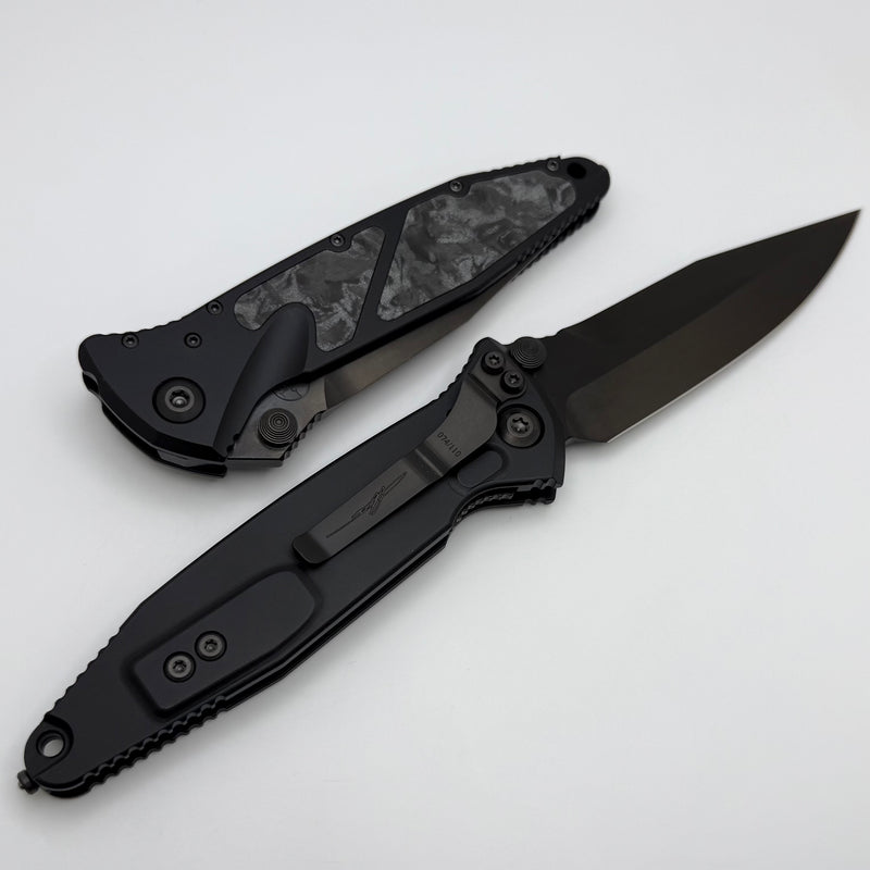 Microtech Socom Elite M/A DLC Spike Grind w/ Glow Fat Carbon Inlays Signature Series NCB Exclusive 160-1DLCTCFGLISS