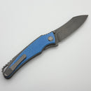 Hawk Designs Talon w/ Ocean Blue Glass Overlay w/ Tumbled Handles & Tumbled M390