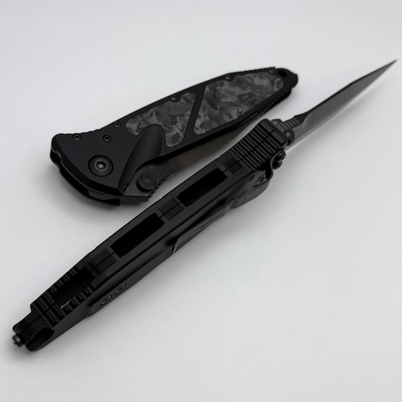 Microtech Socom Elite M/A DLC Spike Grind w/ Glow Fat Carbon Inlays Signature Series NCB Exclusive 160-1DLCTCFGLISS