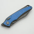 Hawk Designs Talon w/ Ocean Blue Glass Overlay w/ Tumbled Handles & Tumbled M390