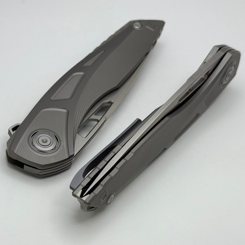 Custom Knife Factory Sukhoi-5 Titanium Handles w/ Crystal Ti Backspace