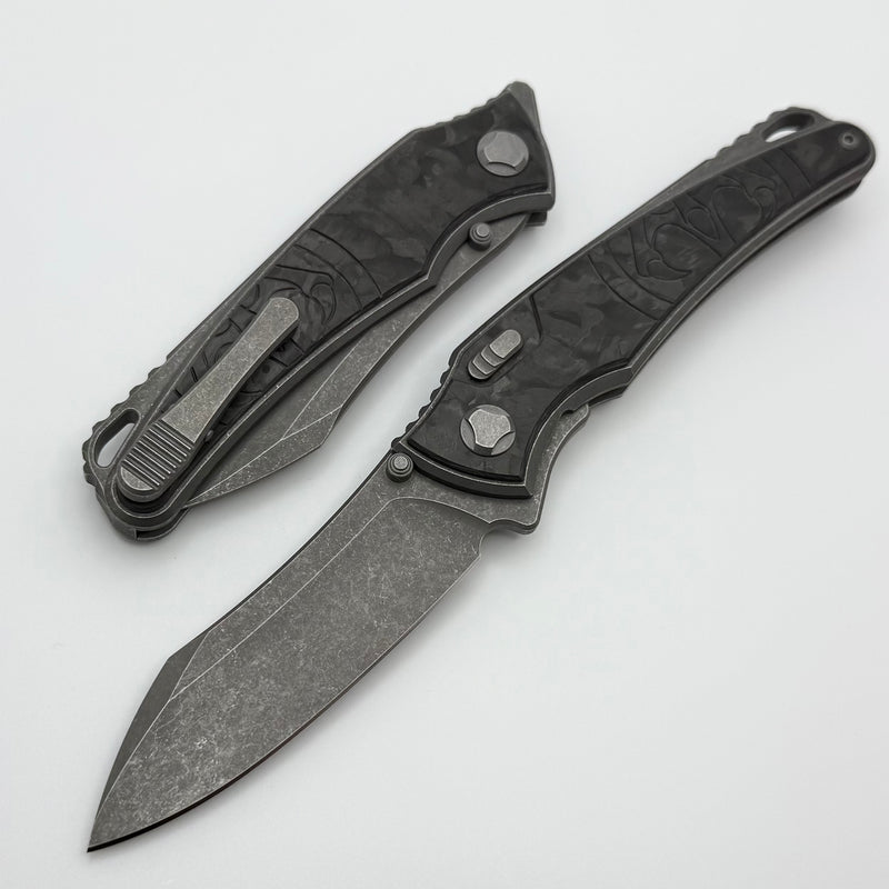 Hawk Designs Talon w/ Black Ops Marble Carbon Overlay w/ Tumbled Handl