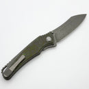 Hawk Designs Talon w/ Toxic Moss Carbon Overlay w/ Tumbled Handles & Tumbled M390