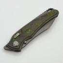 Hawk Designs Talon w/ Toxic Moss Carbon Overlay w/ Tumbled Handles & Tumbled M390