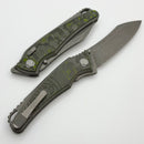 Hawk Designs Talon w/ Toxic Green Carbon Overlay w/ Tumbled Handles & Tumbled M390