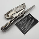 Microtech Marfione Select MSI RAM LOK Mini Frag Titanium Handles w/ Double Vapor Accents & Flamed Accents & Stonewash Full Serrated M390MK 210M-12FRMS5