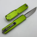 Microtech UTX-85 Gen IV w/ Neon Green Handle & Stonewash S/E M390MK 12314-10NG