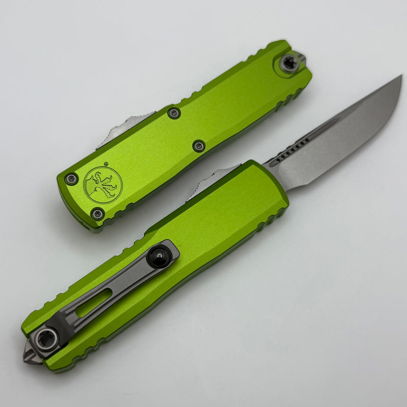Microtech UTX-85 Gen IV w/ Neon Green Handle & Stonewash S/E M390MK 12314-10NG