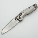 Microtech Marfione Select MSI RAM LOK Mini Fluted Titanium Handles w/ Double Vapor Accents & Flamed Accents & Stonewash Full Serrated M390MK 210M-12FLMS5