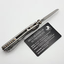 Microtech Marfione Select MSI RAM LOK Mini Fluted Titanium Handles w/ Double Vapor Accents & Flamed Accents & Stonewash Full Serrated M390MK 210M-12FLMS5