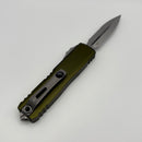 Grenade Blem Microtech UTX-85 Gen IV w/ OD Green Handle & Part Serrated Stonewash D/E M390MK 12324-11OD
