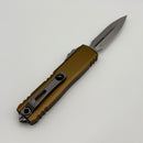 Microtech UTX-85 Gen IV w/ Tan Handle & Full Serrated Stonewash D/E M390MK 12324-12TA