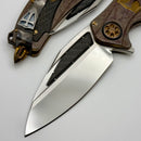 Marfione Custom Matrix R "The Last Crusade" Blood Wash Crusader Cross Ti Handles w/ Mirror Carbon Fiber Inlaid M390