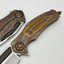 Marfione Custom Matrix R "The Last Crusade" Blood Wash Crusader Cross Ti Handles w/ Mirror Carbon Fiber Inlaid M390